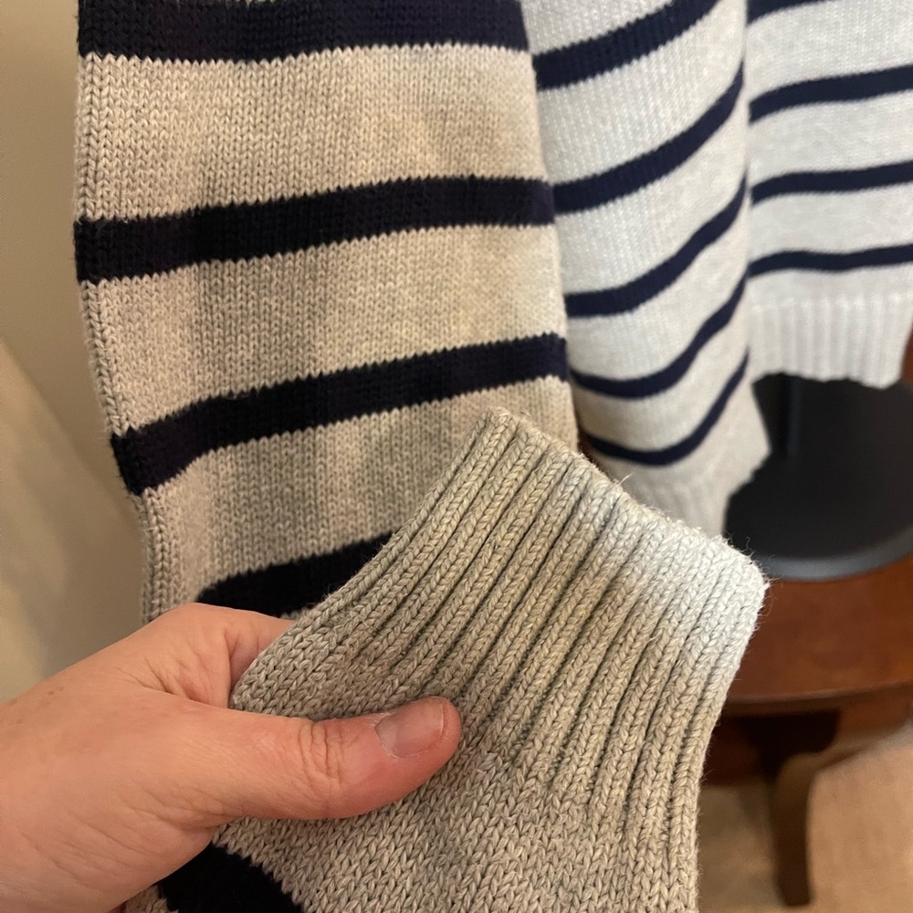 Polo Ralph Lauren Men's Cotton Crewneck Striped Sweater Navy Gray Prep Nautical - Picture 6 of 11
